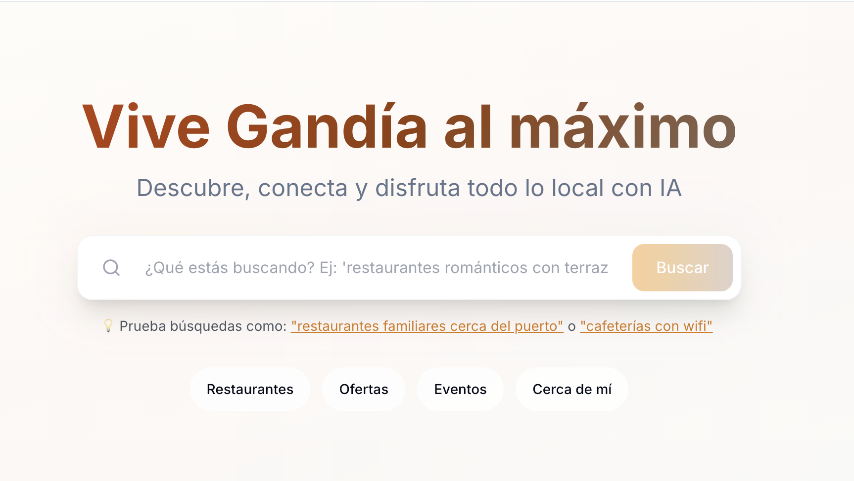 Gandía Local - Local discovery platform (waitlist)